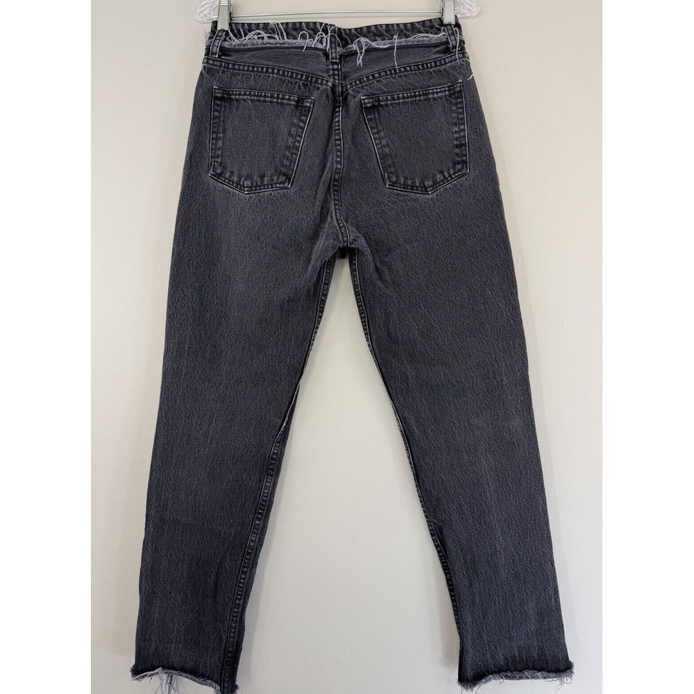 Reformation Crop Cigarette Euphrates Raw Hem Frayed Charcoal‎ Black - Picture 6 of 16